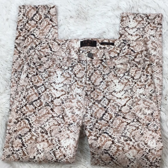 7FAM Jen7 pink snakeskin ankle skinny jeans 6 - Picture 6 of 10